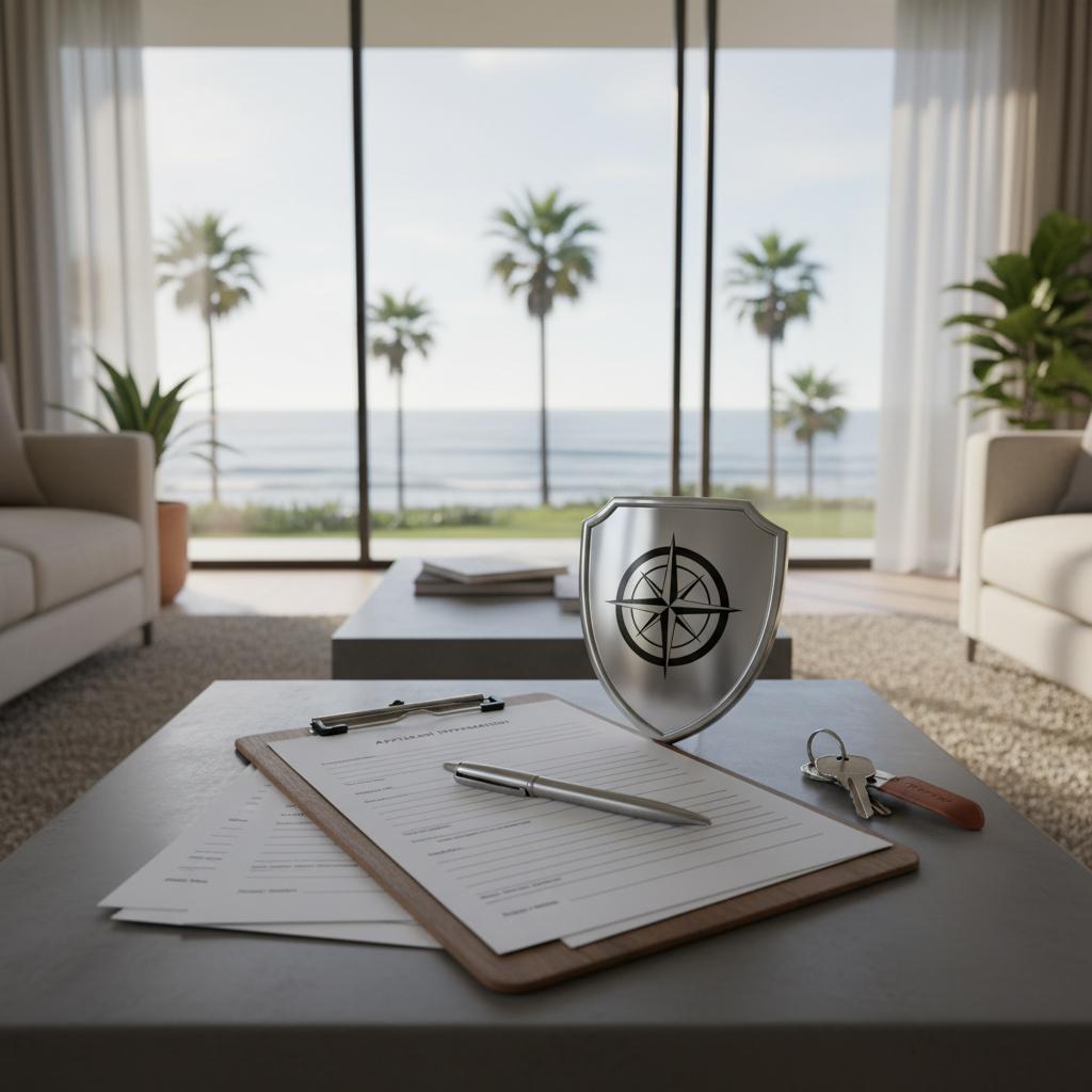 San Diego STR insurance - layered Airbnb damage protection visual with house keys and shield - OODA Management